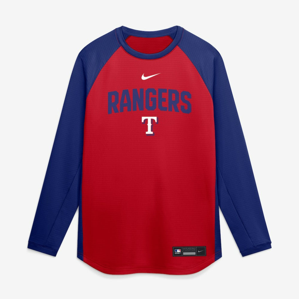 Texas Rangers Nike Authentic Collection Raglan Dri-FIT Sweatshirt - Red - Nike on Sale
