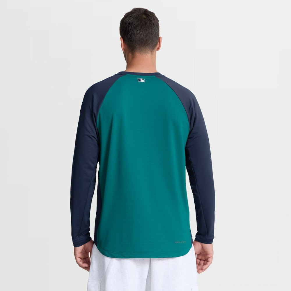 Seattle Mariners Nike Authentic Collection Raglan Dri-FIT Sweatshirt - Teal - Nike Online