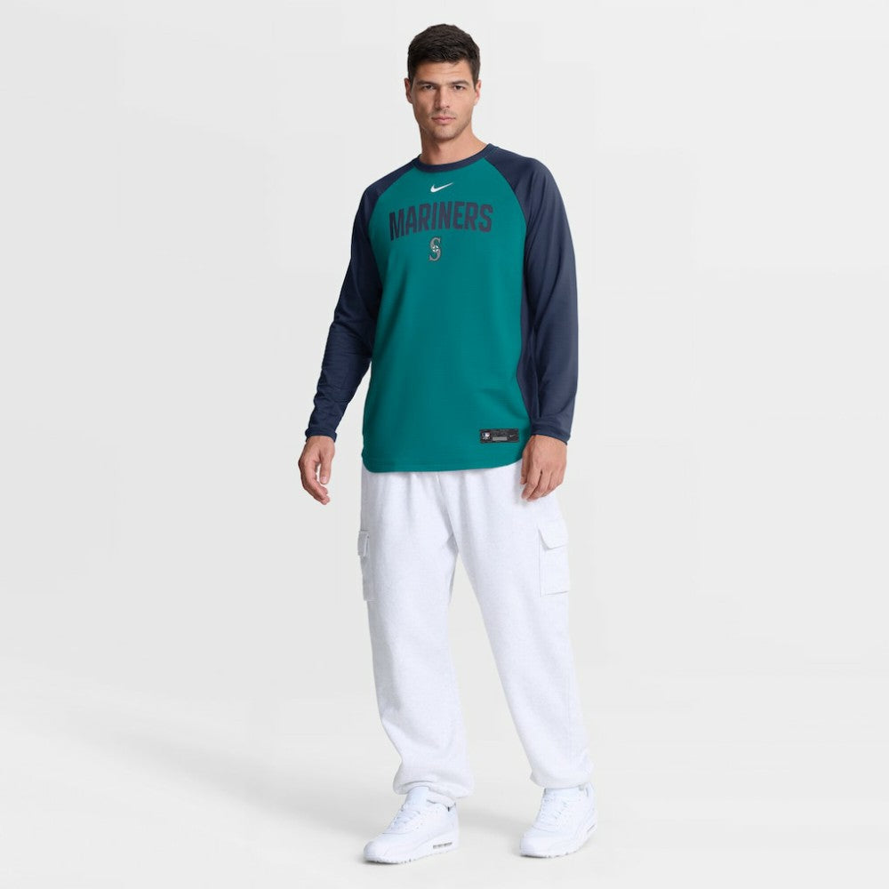 Seattle Mariners Nike Authentic Collection Raglan Dri-FIT Sweatshirt - Teal - Nike Online
