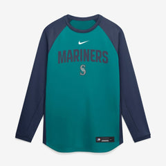 Seattle Mariners Nike Authentic Collection Raglan Dri-FIT Sweatshirt - Teal - Nike Online