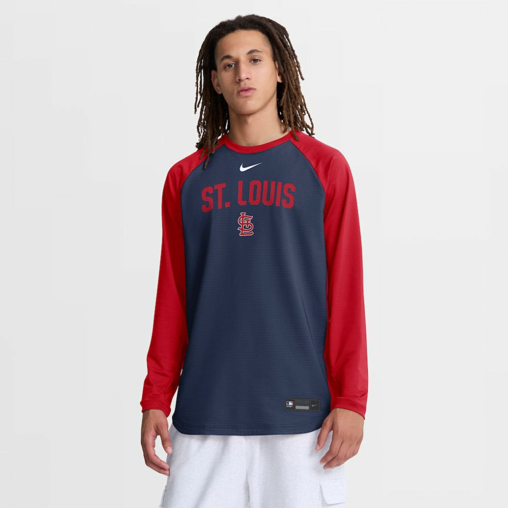 St. Louis Cardinals Nike Authentic Collection Raglan Dri-FIT Sweatshirt - Navy - Nike Lifestyle