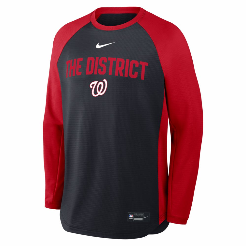 Washington Nationals Nike Authentic Collection Raglan Dri-FIT Sweatshirt - Navy - Nike on Sale