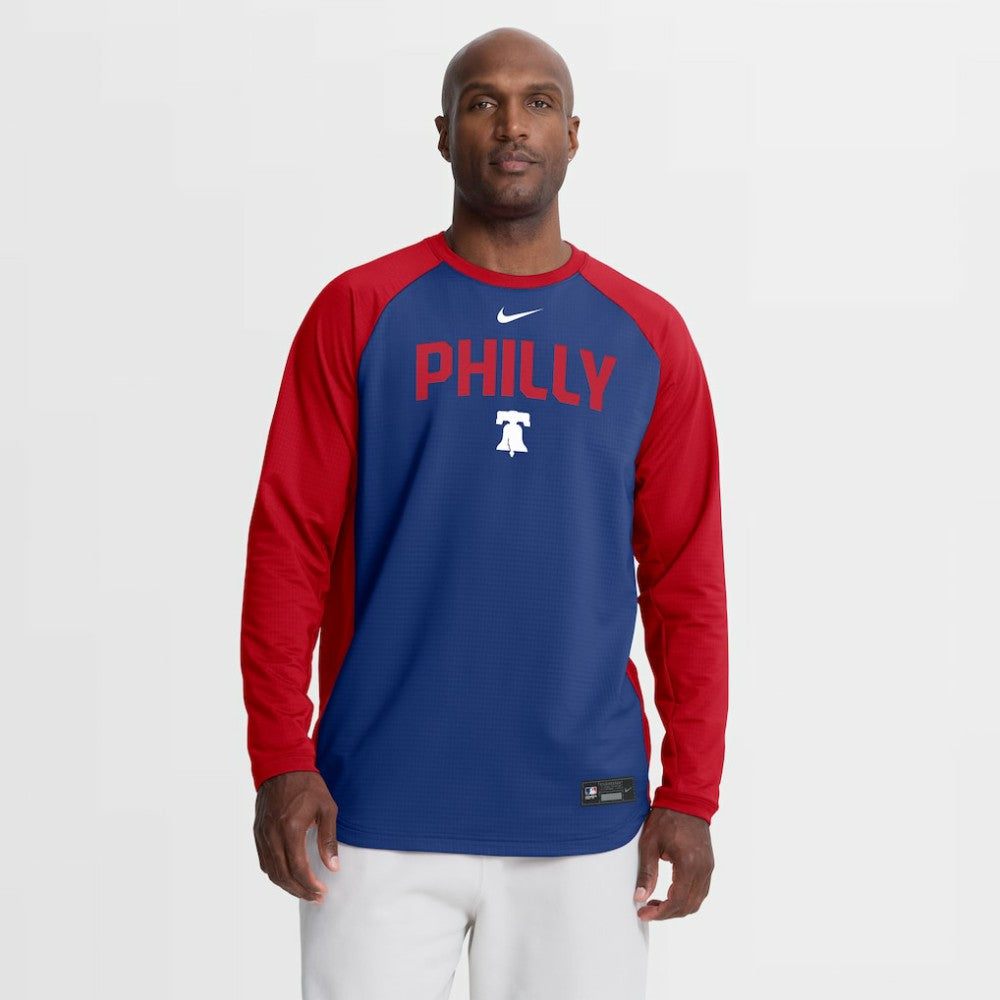 Philadelphia Phillies Nike Authentic Collection Raglan Dri-FIT Sweatshirt - Royal - Nike Sale