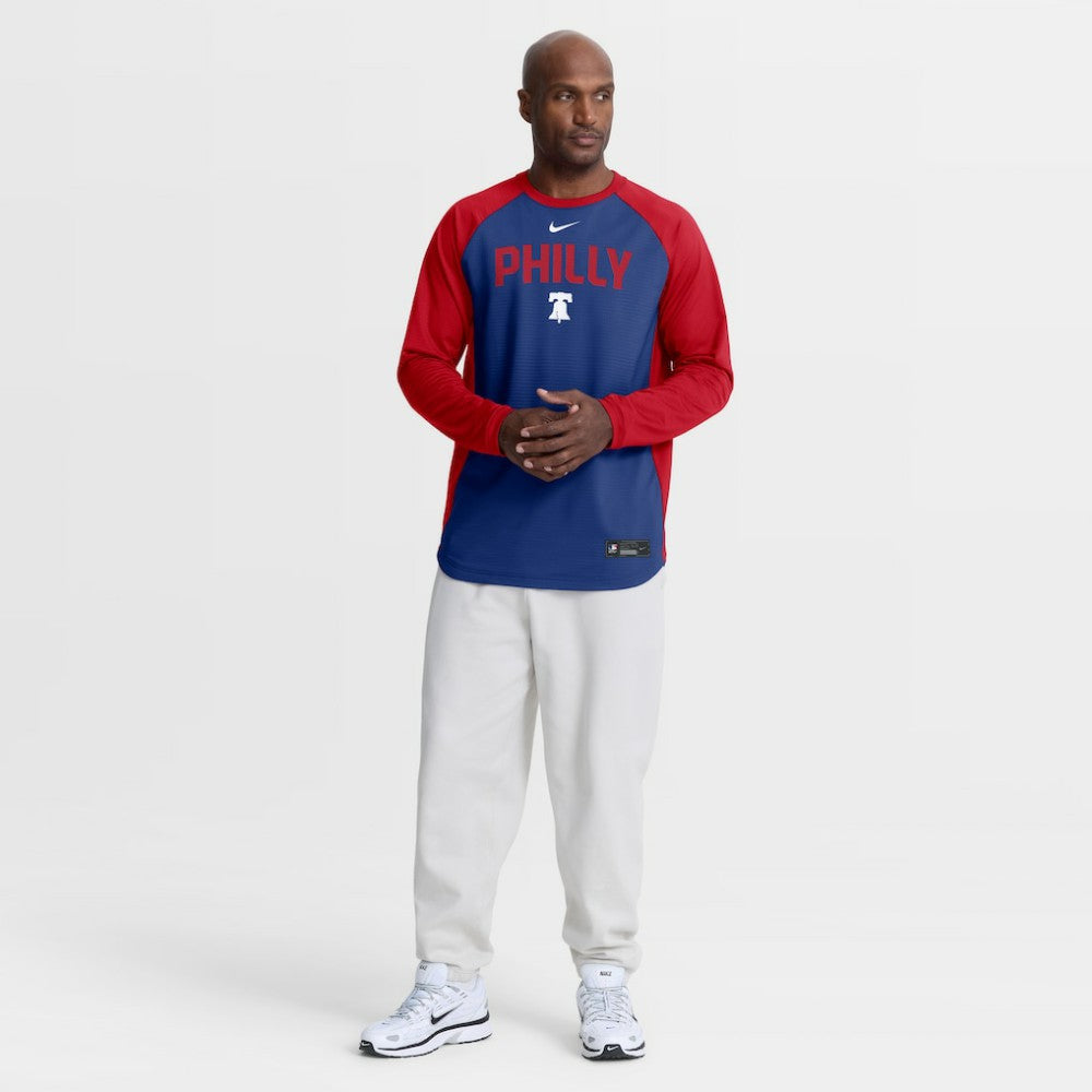 Philadelphia Phillies Nike Authentic Collection Raglan Dri-FIT Sweatshirt - Royal - Nike Sale