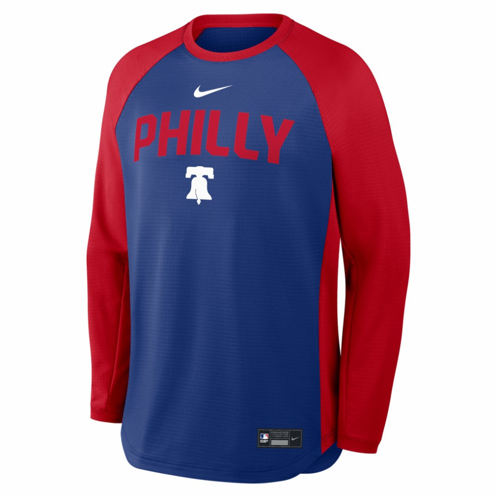 Philadelphia Phillies Nike Authentic Collection Raglan Dri-FIT Sweatshirt - Royal - Nike Sale