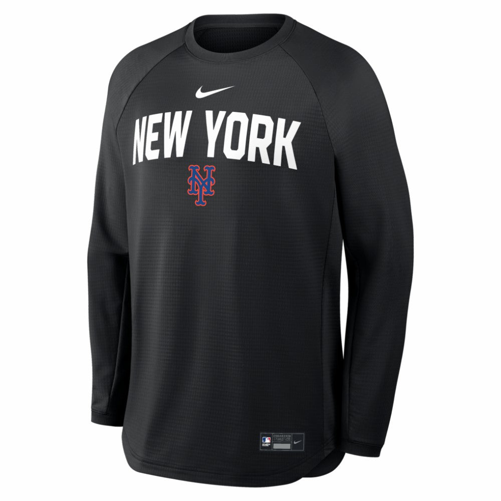 New York Mets Nike Authentic Collection Raglan Dri-FIT Sweatshirt - Black - Nike Sale