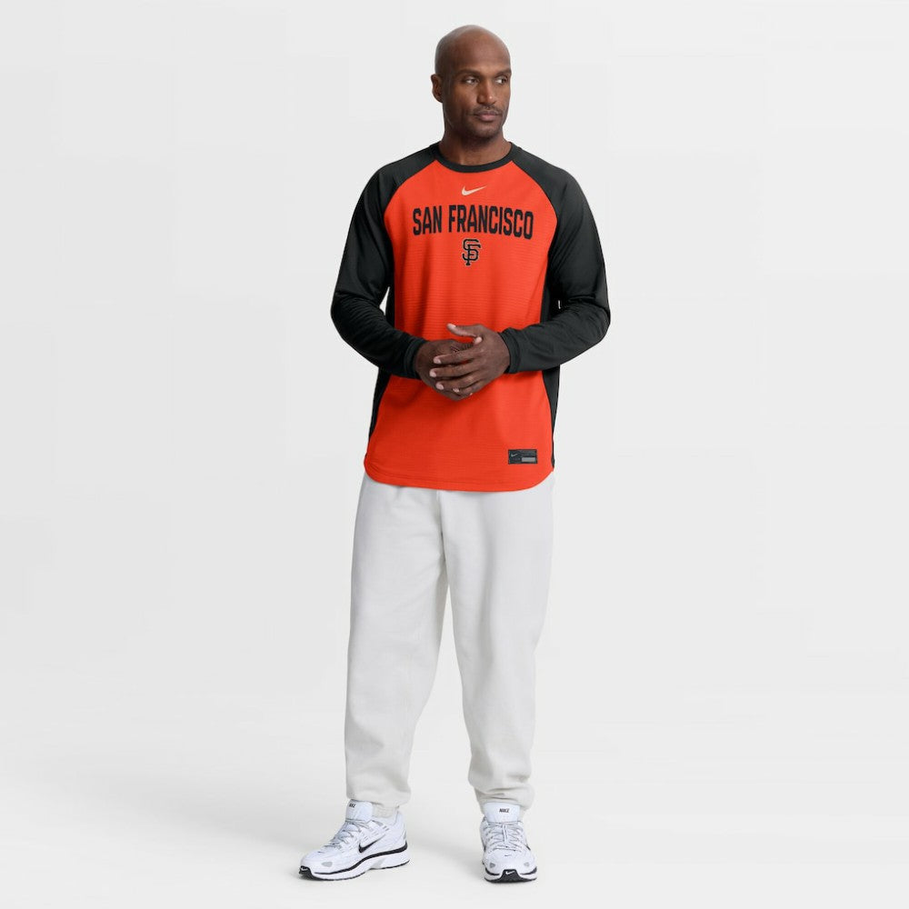 San Francisco Giants Nike Authentic Collection Raglan Dri-FIT Sweatshirt - Orange - Nike Lifestyle