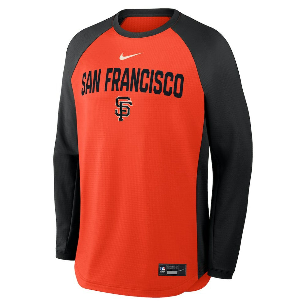 San Francisco Giants Nike Authentic Collection Raglan Dri-FIT Sweatshirt - Orange - Nike Lifestyle