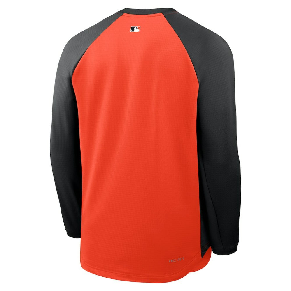 San Francisco Giants Nike Authentic Collection Raglan Dri-FIT Sweatshirt - Orange - Nike Lifestyle
