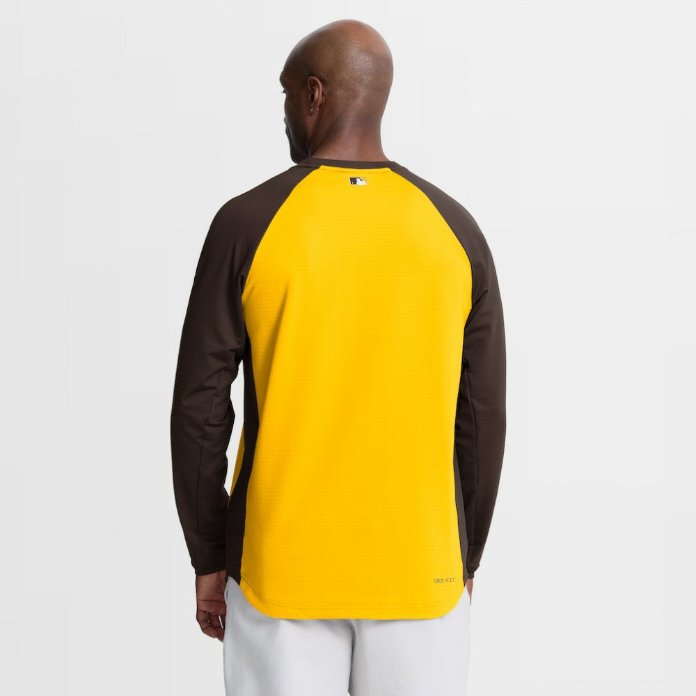 San Diego Padres Nike Authentic Collection Raglan Dri-FIT Sweatshirt - Gold - Nike Sale