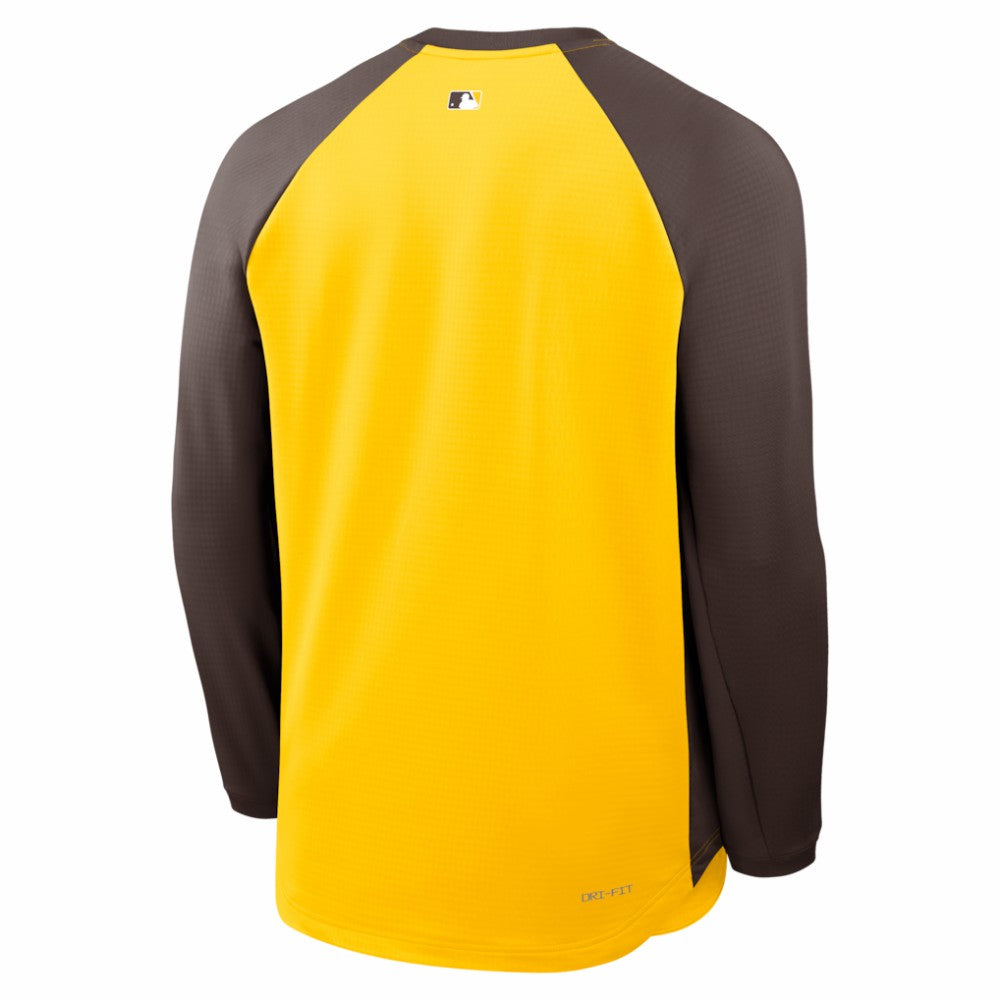 San Diego Padres Nike Authentic Collection Raglan Dri-FIT Sweatshirt - Gold - Nike Sale