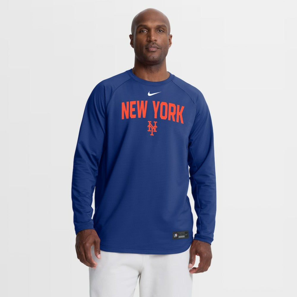 New York Mets Nike Authentic Collection Raglan Dri-FIT Sweatshirt - Royal - Nike Online