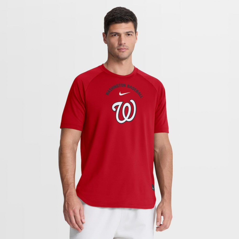 Washington Nationals Nike Authentic Collection Batting Practice Pre-Game Raglan Dri-FIT Top - Red - Nike Lifestyle