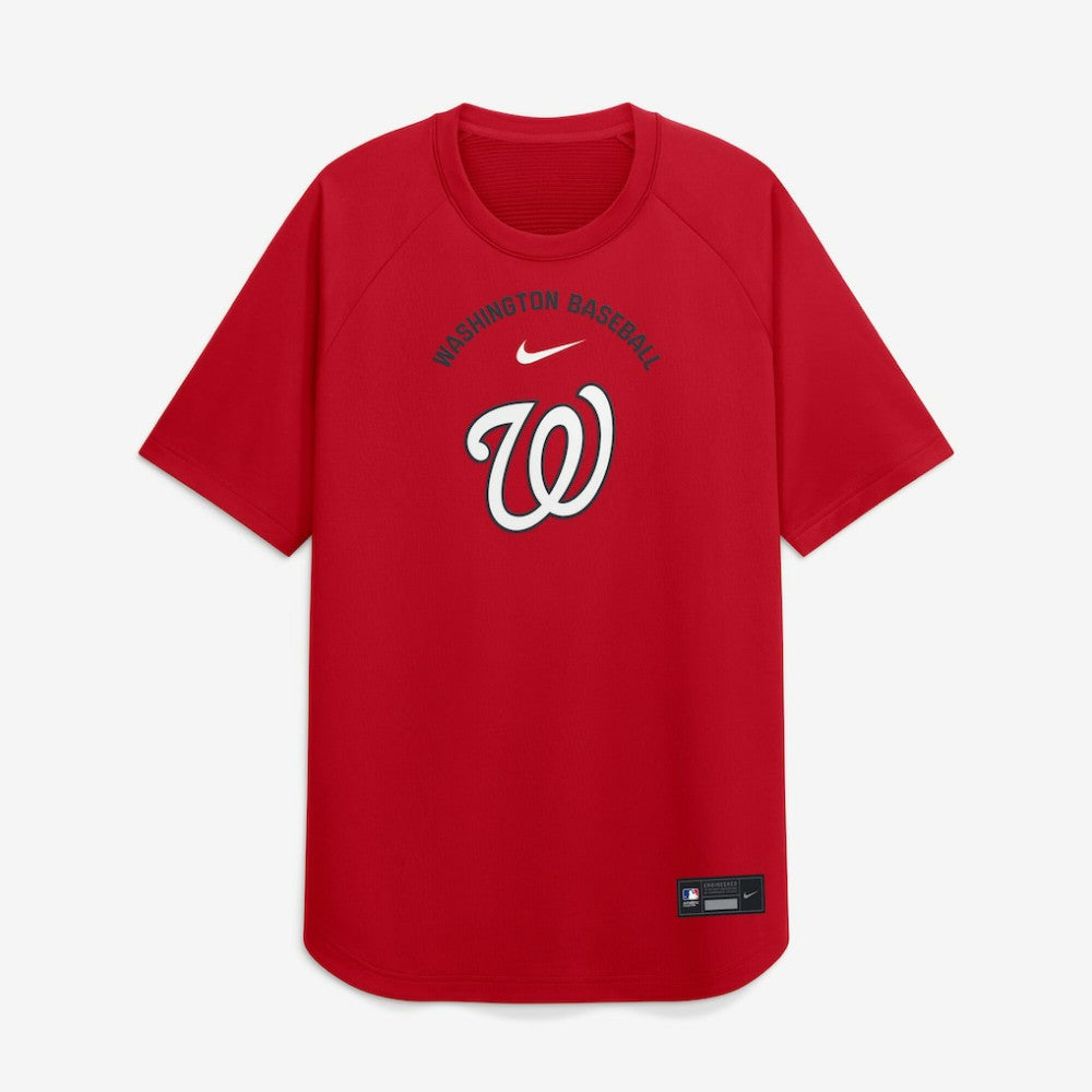 Washington Nationals Nike Authentic Collection Batting Practice Pre-Game Raglan Dri-FIT Top - Red - Nike Lifestyle