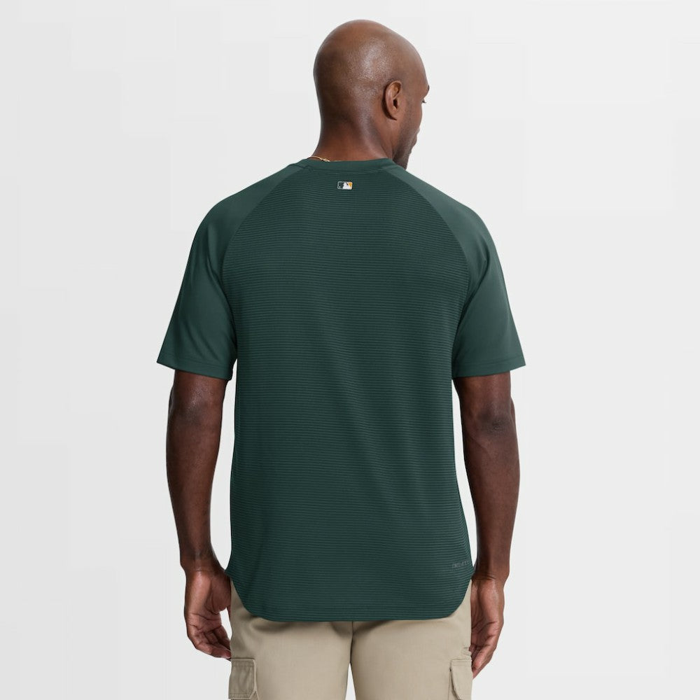 Athletics Nike Authentic Collection Batting Practice Pre-Game Raglan Dri-FIT Top - Green - Nike Lifestyle