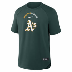 Athletics Nike Authentic Collection Batting Practice Pre-Game Raglan Dri-FIT Top - Green - Nike Lifestyle