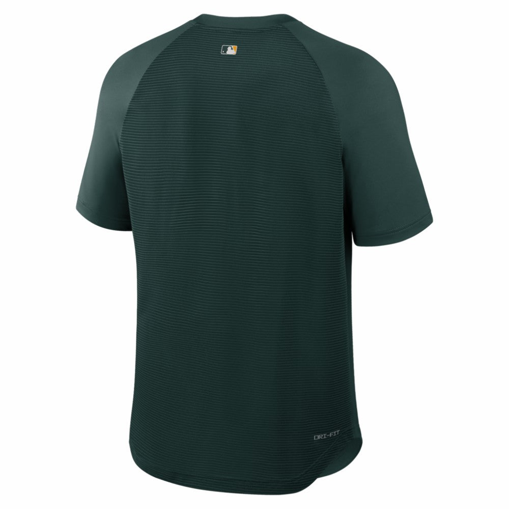 Athletics Nike Authentic Collection Batting Practice Pre-Game Raglan Dri-FIT Top - Green - Nike Lifestyle