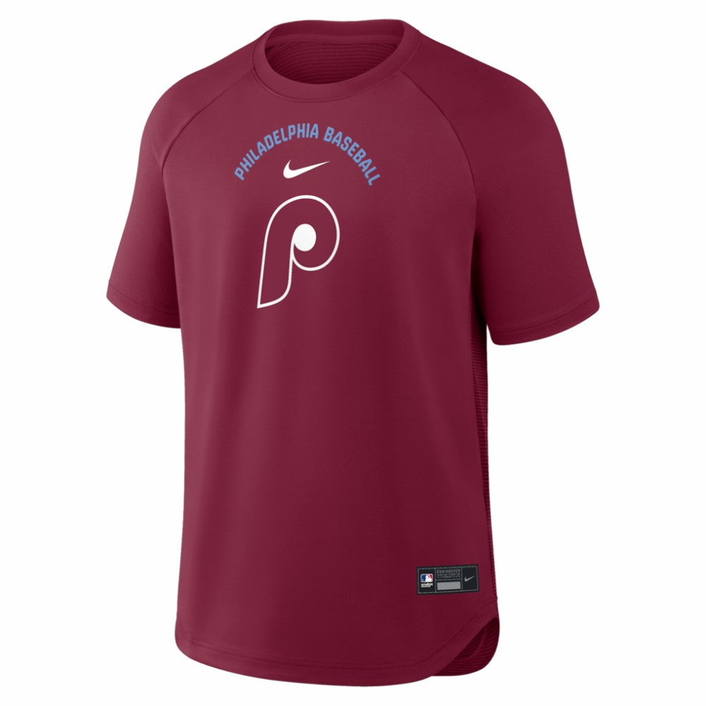 Philadelphia Phillies Nike Authentic Collection Batting Practice Pre-Game Raglan Dri-FIT Top - Burgundy - Nike Sale