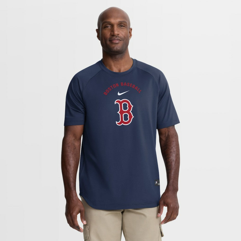 Boston Red Sox Nike Authentic Collection Batting Practice Pre-Game Raglan Dri-FIT Top - Navy - Nike Lifestyle
