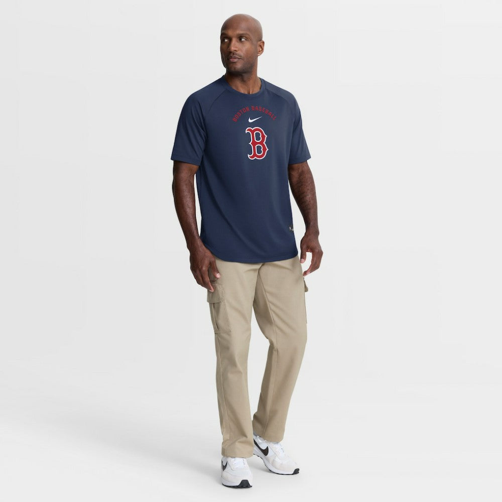 Boston Red Sox Nike Authentic Collection Batting Practice Pre-Game Raglan Dri-FIT Top - Navy - Nike Lifestyle