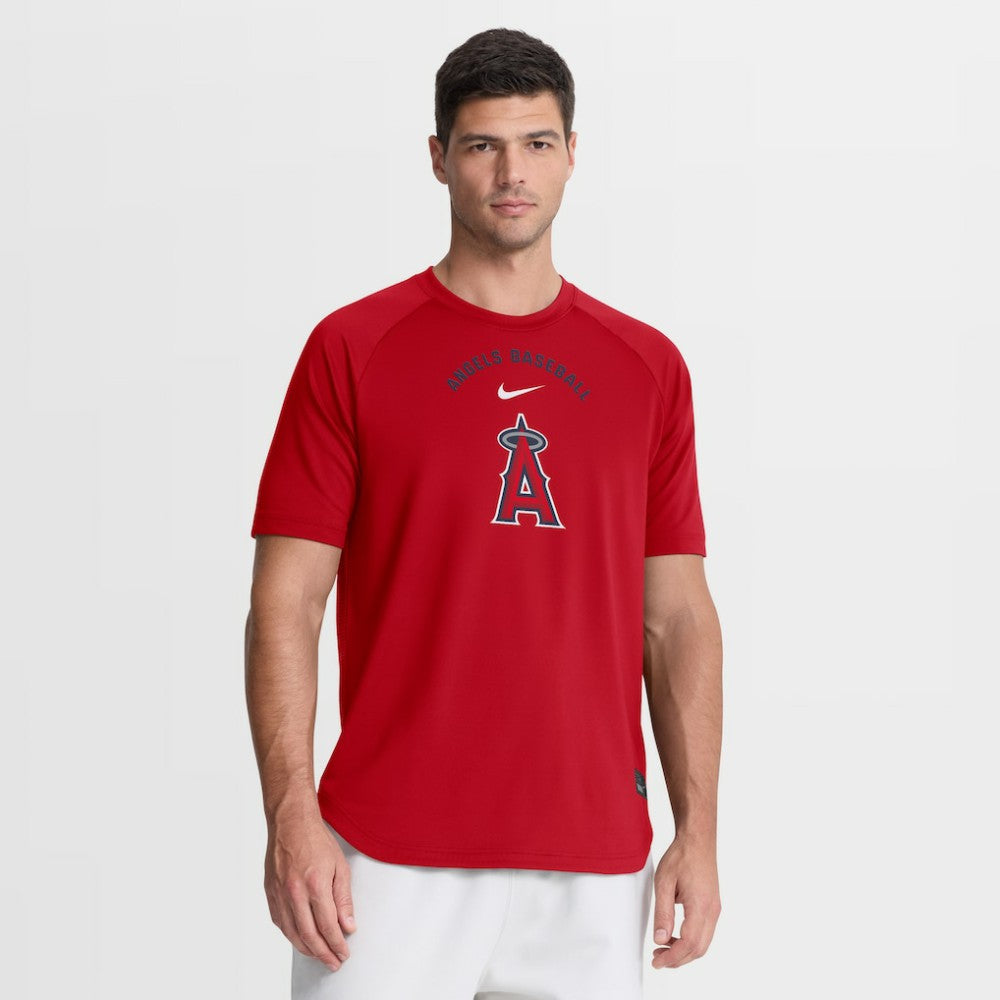 Los Angeles Angels Nike Authentic Collection Batting Practice Pre-Game Raglan Dri-FIT Top - Red - Nike Online