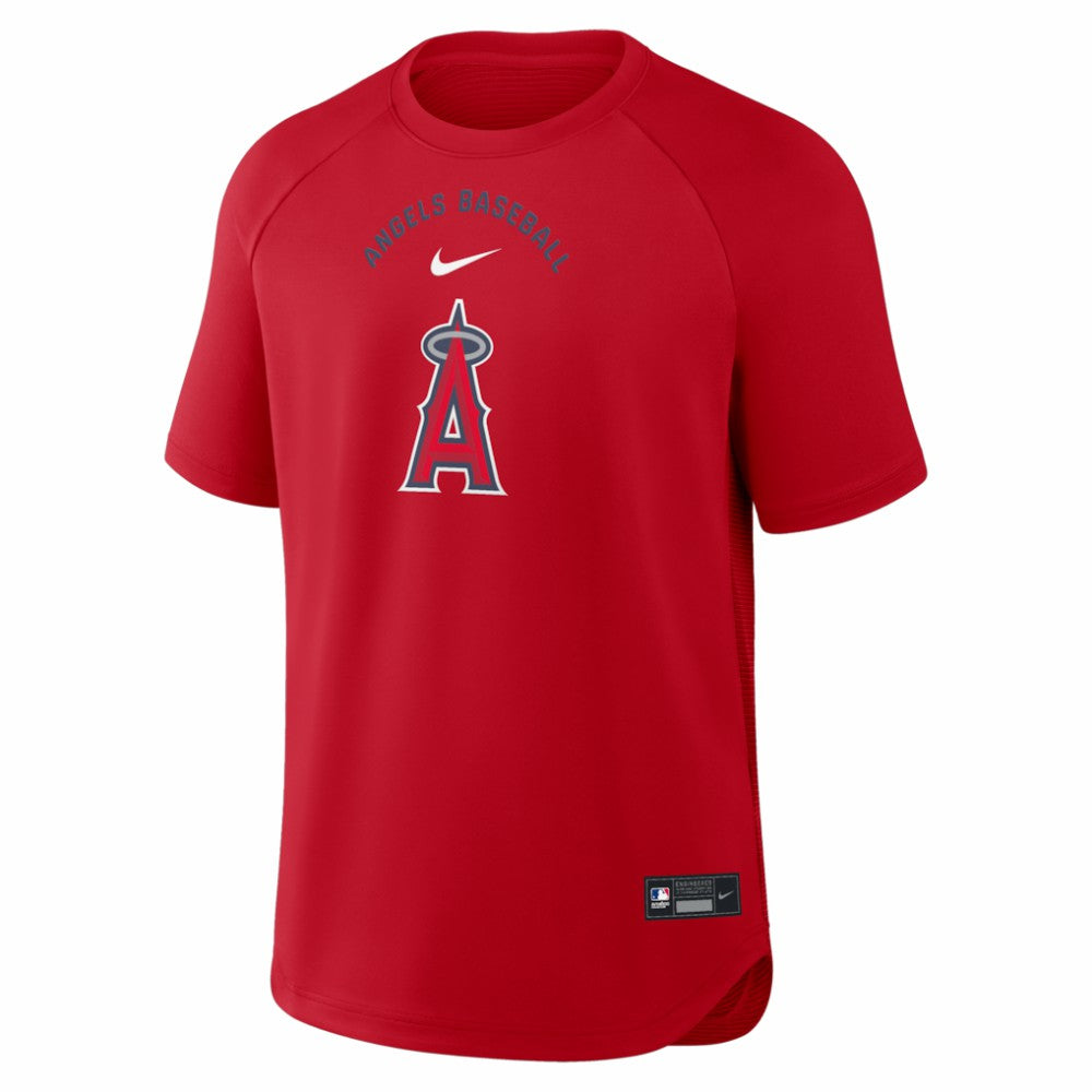 Los Angeles Angels Nike Authentic Collection Batting Practice Pre-Game Raglan Dri-FIT Top - Red - Nike Online
