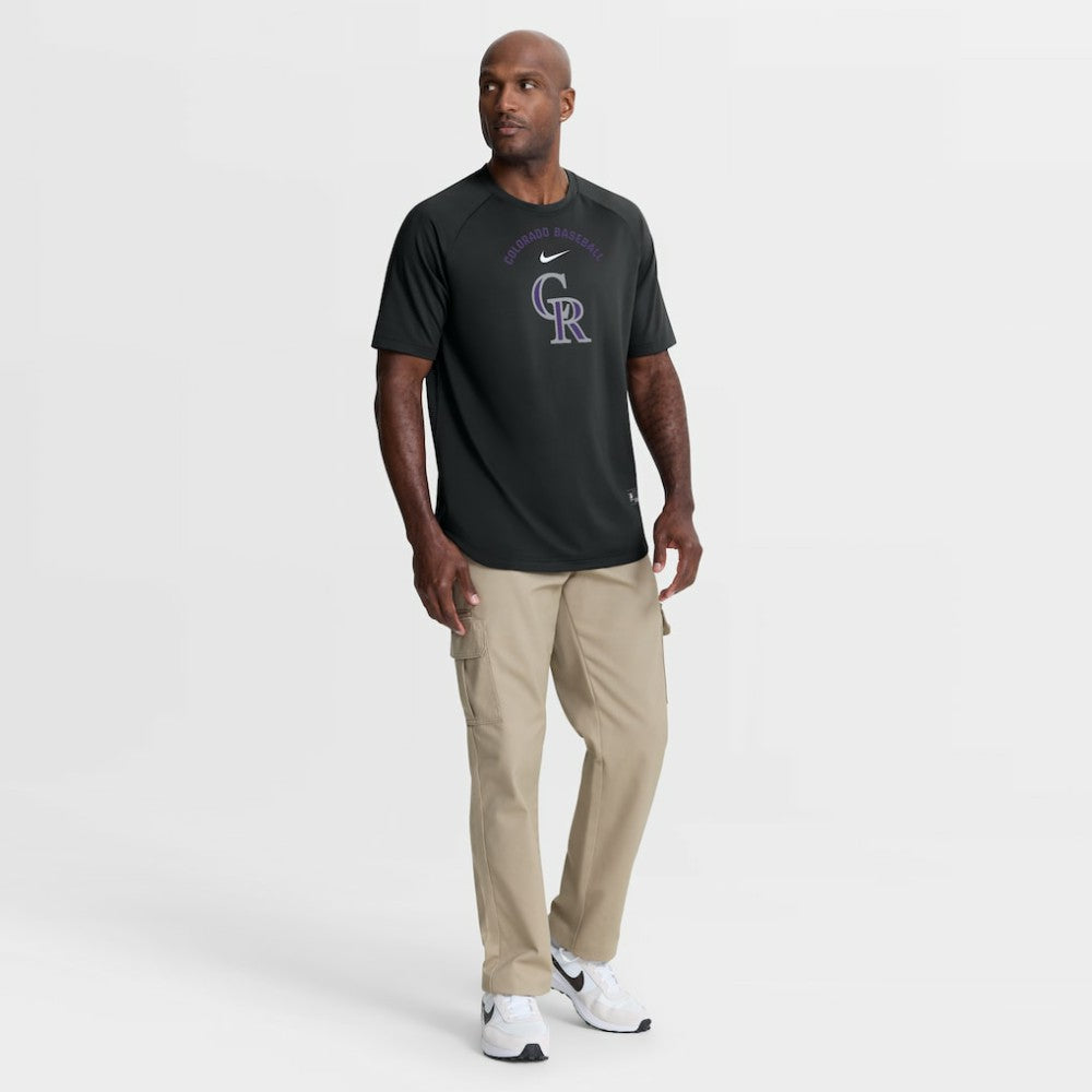 Colorado Rockies Nike Authentic Collection Batting Practice Pre-Game Raglan Dri-FIT Top - Black - Nike on Sale