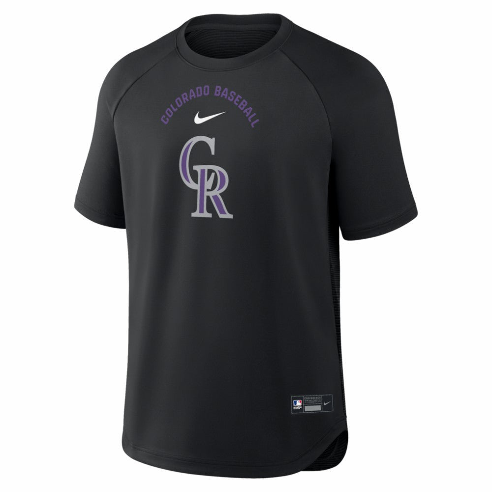 Colorado Rockies Nike Authentic Collection Batting Practice Pre-Game Raglan Dri-FIT Top - Black - Nike on Sale