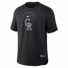 Colorado Rockies Nike Authentic Collection Batting Practice Pre-Game Raglan Dri-FIT Top - Black - Nike on Sale
