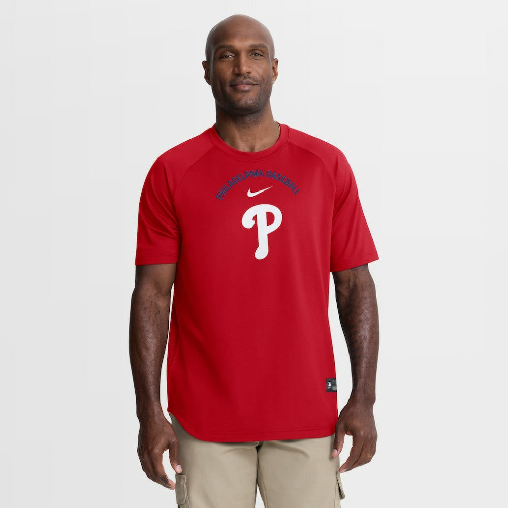 Philadelphia Phillies Nike Authentic Collection Batting Practice Pre-Game Raglan Dri-FIT Top - Red - Nike Online