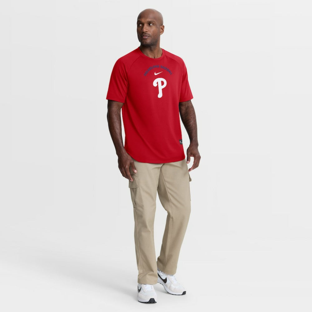 Philadelphia Phillies Nike Authentic Collection Batting Practice Pre-Game Raglan Dri-FIT Top - Red - Nike Online