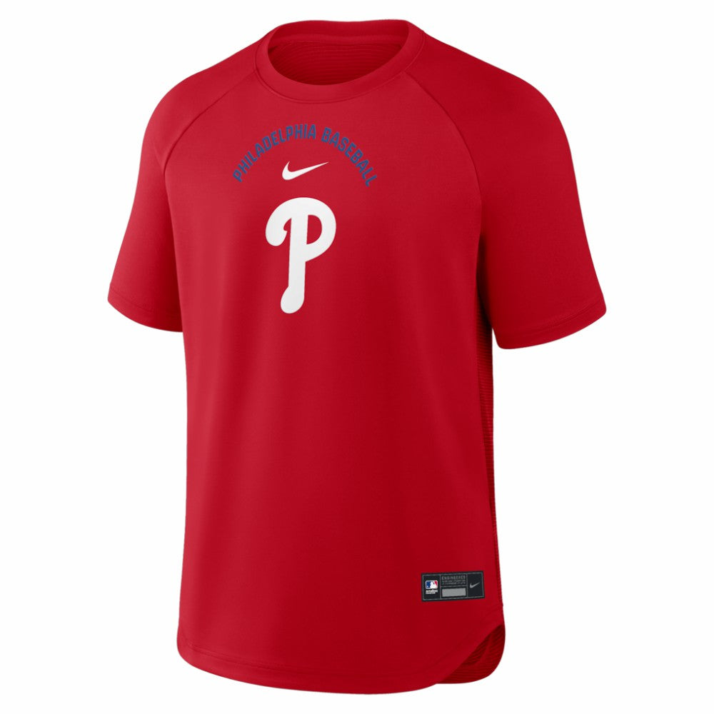 Philadelphia Phillies Nike Authentic Collection Batting Practice Pre-Game Raglan Dri-FIT Top - Red - Nike Online
