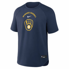 Milwaukee Brewers Nike Authentic Collection Batting Practice Pre-Game Raglan Dri-FIT Top - Navy - Nike on Sale