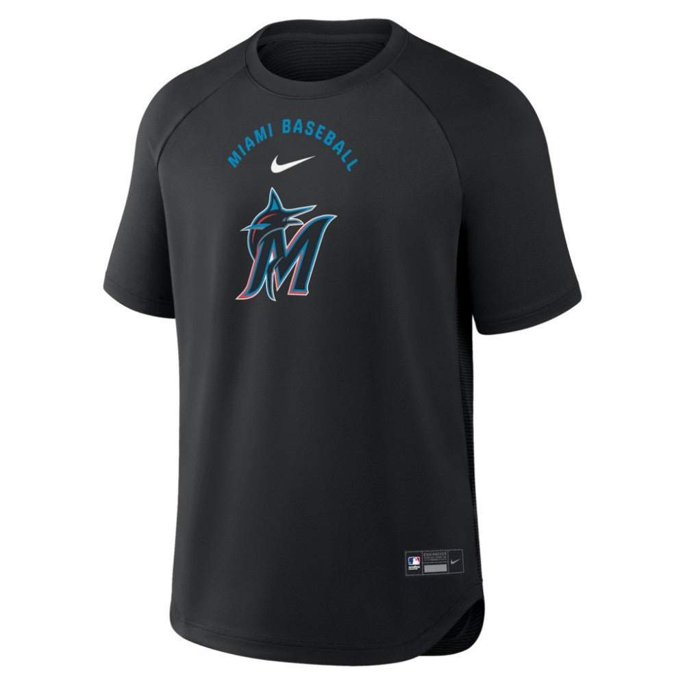 Miami Marlins Nike Authentic Collection Batting Practice Pre-Game Raglan Dri-FIT Top - Black - Nike Discount