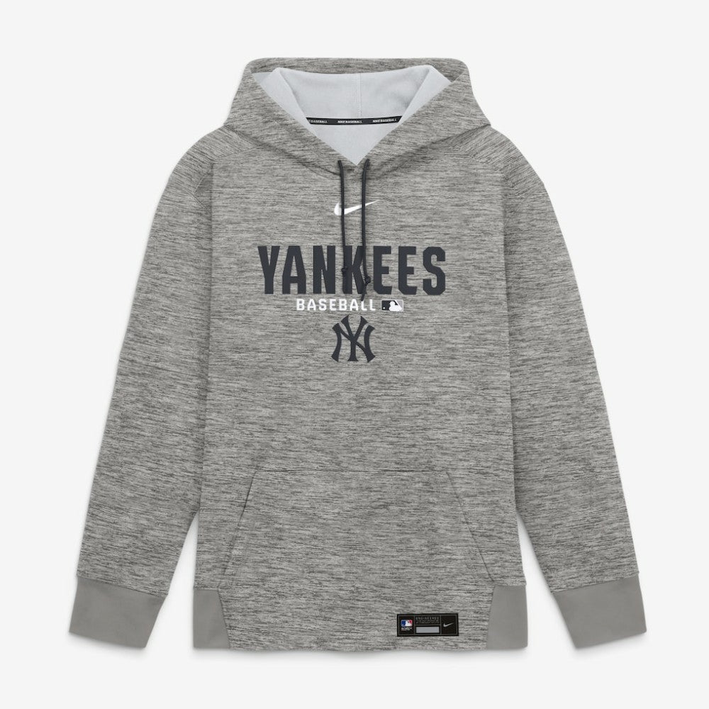 New York Yankees Nike Authentic Collection Therma-FIT Hoodie - Heather Charcoal - Nike Discount