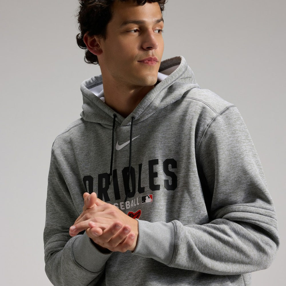 Baltimore Orioles Nike Authentic Collection Therma-FIT Hoodie - Heather Charcoal - Nike on Sale