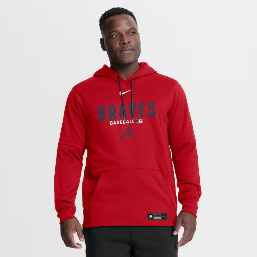 Atlanta Braves Nike Authentic Collection Therma-FIT Hoodie - Red - Nike Discount