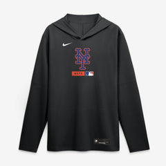 New York Mets Nike Authentic Collection Dri-FIT Long Sleeve Hooded T-Shirt - Black - Nike Sale