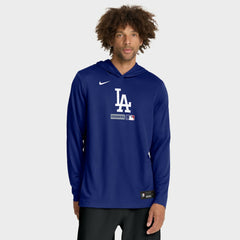 Los Angeles Dodgers Nike Authentic Collection Dri-FIT Long Sleeve Hooded T-Shirt - Royal - Nike Discount