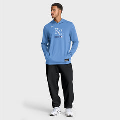 Kansas City Royals Nike Authentic Collection Dri-FIT Long Sleeve Hooded T-Shirt - Light Blue - Nike Sale