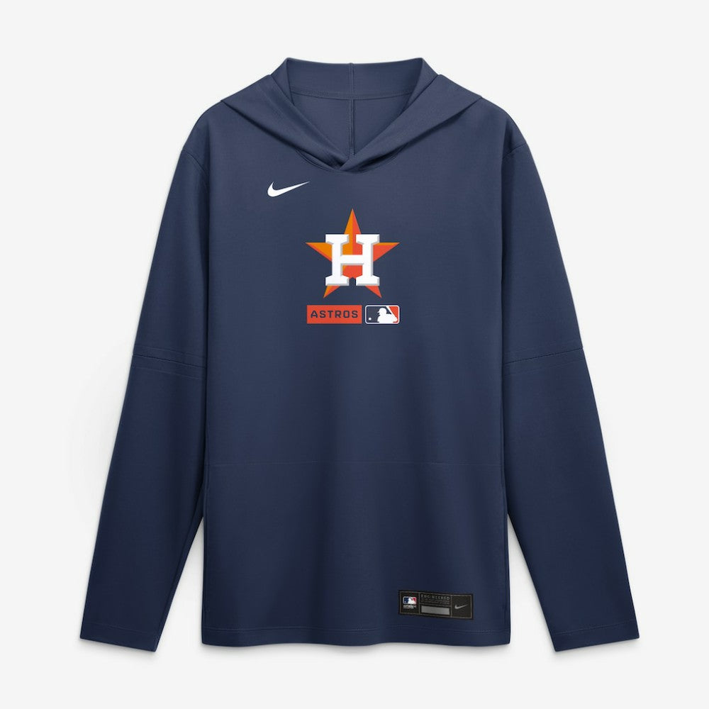 Houston Astros Nike Authentic Collection Dri-FIT Long Sleeve Hooded T-Shirt - Navy - Nike on Sale