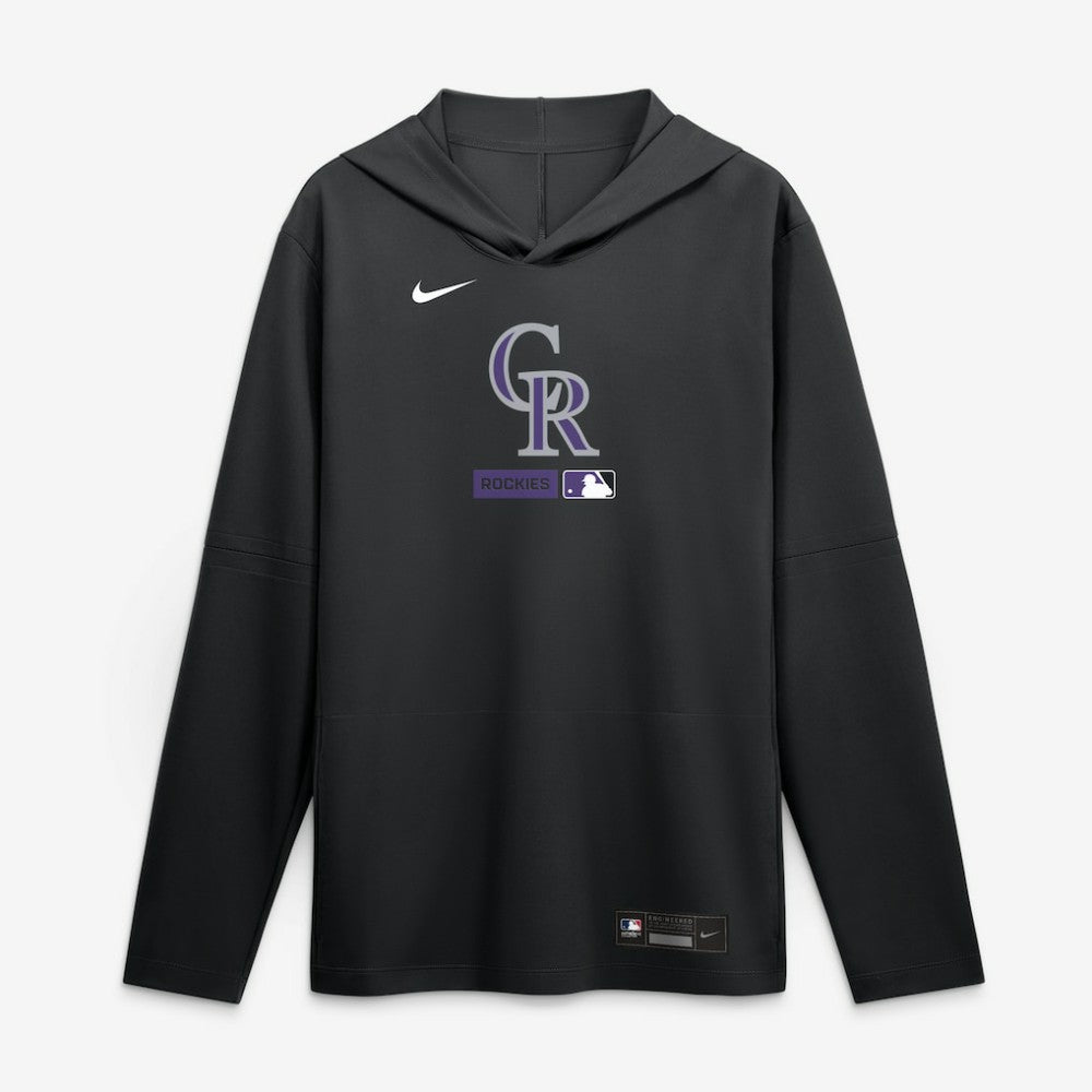 Colorado Rockies Nike Authentic Collection Dri-FIT Long Sleeve Hooded T-Shirt - Black - Nike on Sale