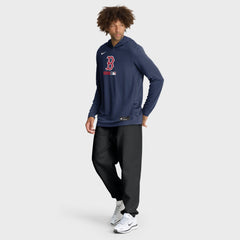 Boston Red Sox Nike Authentic Collection Dri-FIT Long Sleeve Hooded T-Shirt - Navy - Nike on Sale