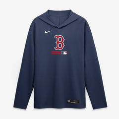 Boston Red Sox Nike Authentic Collection Dri-FIT Long Sleeve Hooded T-Shirt - Navy - Nike on Sale