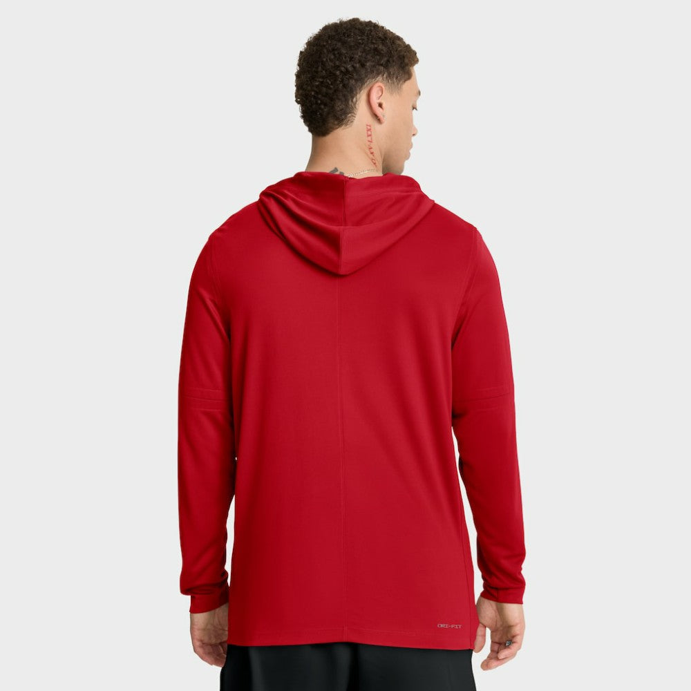 Washington Nationals Nike Authentic Collection Dri-FIT Long Sleeve Hooded T-Shirt - Red - Nike Lifestyle