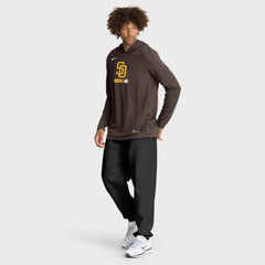San Diego Padres Nike Authentic Collection Dri-FIT Long Sleeve Hooded T-Shirt - Brown - Nike Discount