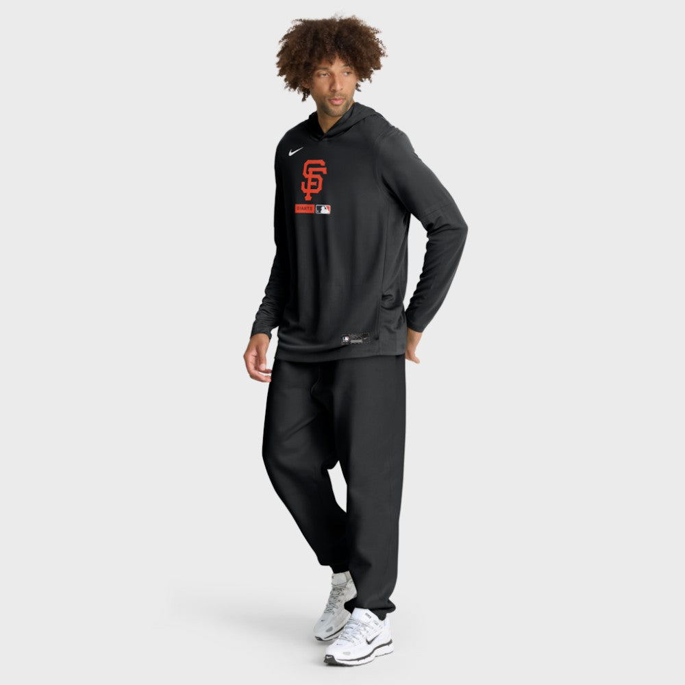 San Francisco Giants Nike Authentic Collection Dri-FIT Long Sleeve Hooded T-Shirt - Black - Nike Lifestyle