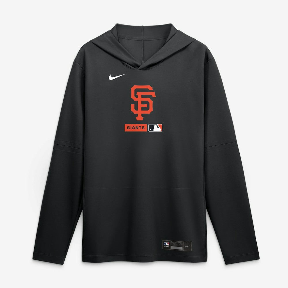 San Francisco Giants Nike Authentic Collection Dri-FIT Long Sleeve Hooded T-Shirt - Black - Nike Lifestyle