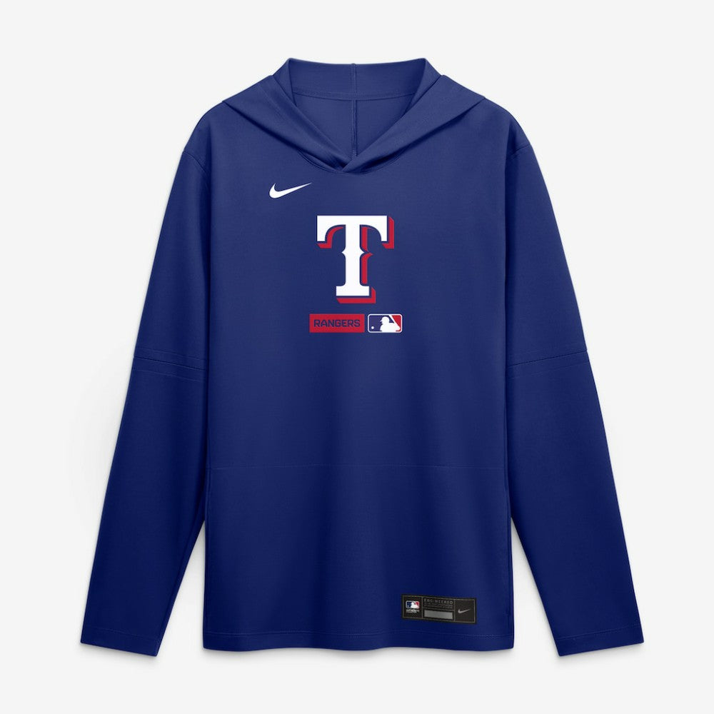 Texas Rangers Nike Authentic Collection Dri-FIT Long Sleeve Hooded T-Shirt - Royal - Nike on Sale
