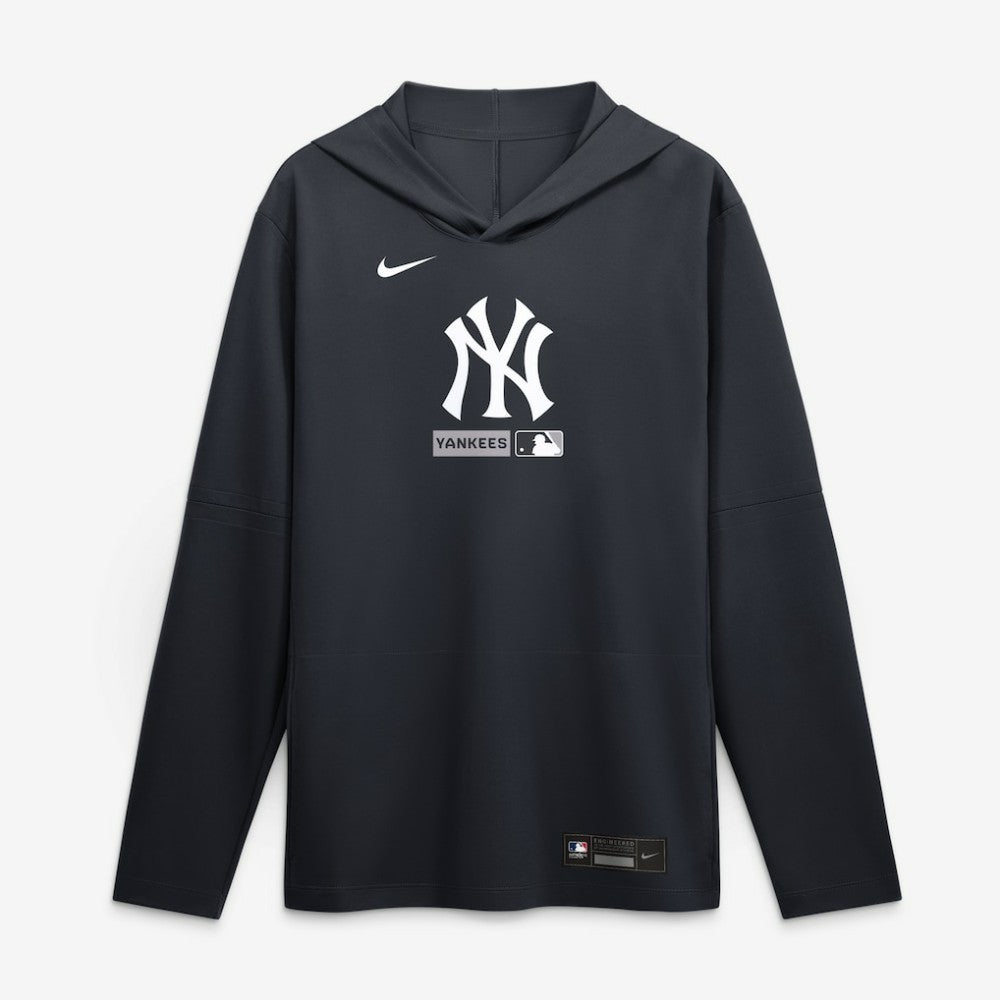 New York Yankees Nike Authentic Collection Dri-FIT Long Sleeve Hooded T-Shirt - Navy - Nike Lifestyle